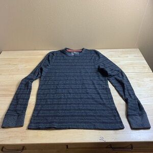 Urban Pipeline Men’s GrayBlack Long Sleeve Thermal Shirt Size Medium Striped